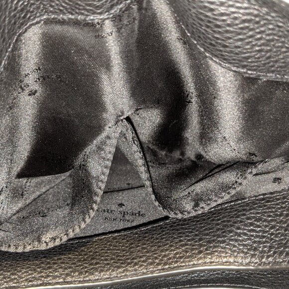 KATE SPADE NEW YORK LEILA LEATHER MEDIUM TOTE SHOULDER BAG $399 Black - Picture 14 of 16